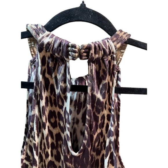 Elie Tahari Women's Cheetah Print Halter Neck Sleeveless Blouse Size M New W Tag - Picture 6 of 7